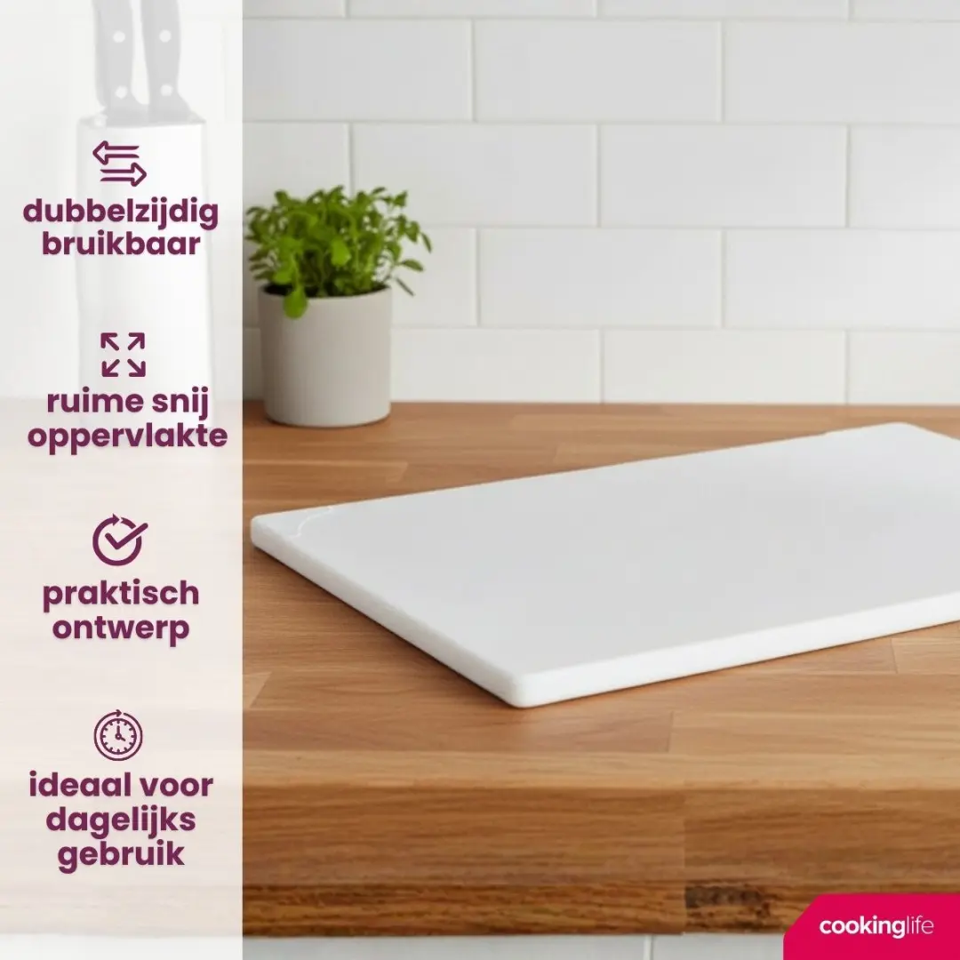 Cookinglife HACCP Snijplank Wit 40x30cm - Zuivel & Brood