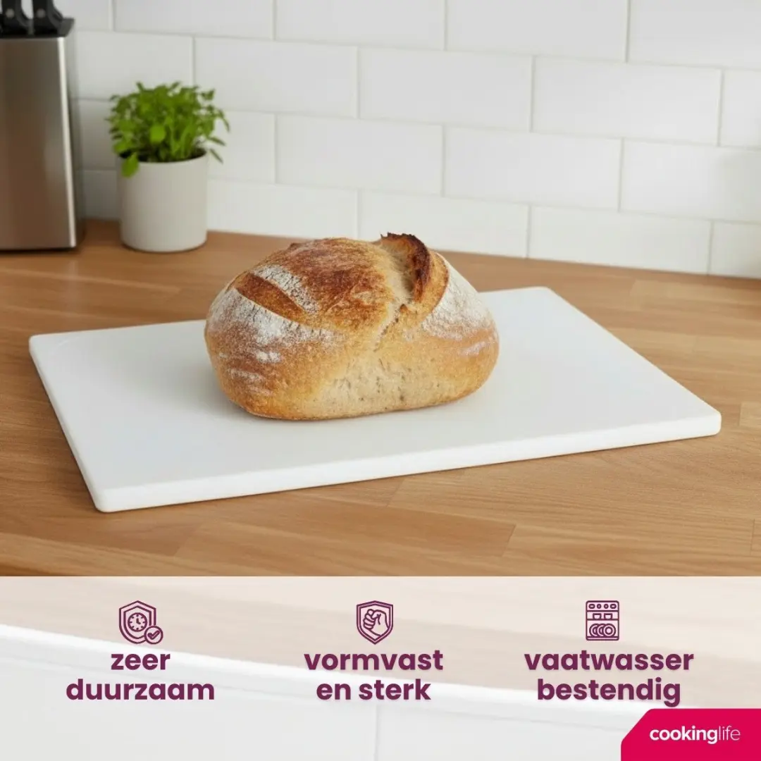 Cookinglife HACCP Snijplank Wit 40x30cm - Zuivel & Brood