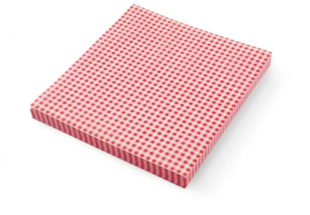 HENDI Vetbestendig Papier 500 Vel - 200x250mm - Rood-wit Ruit