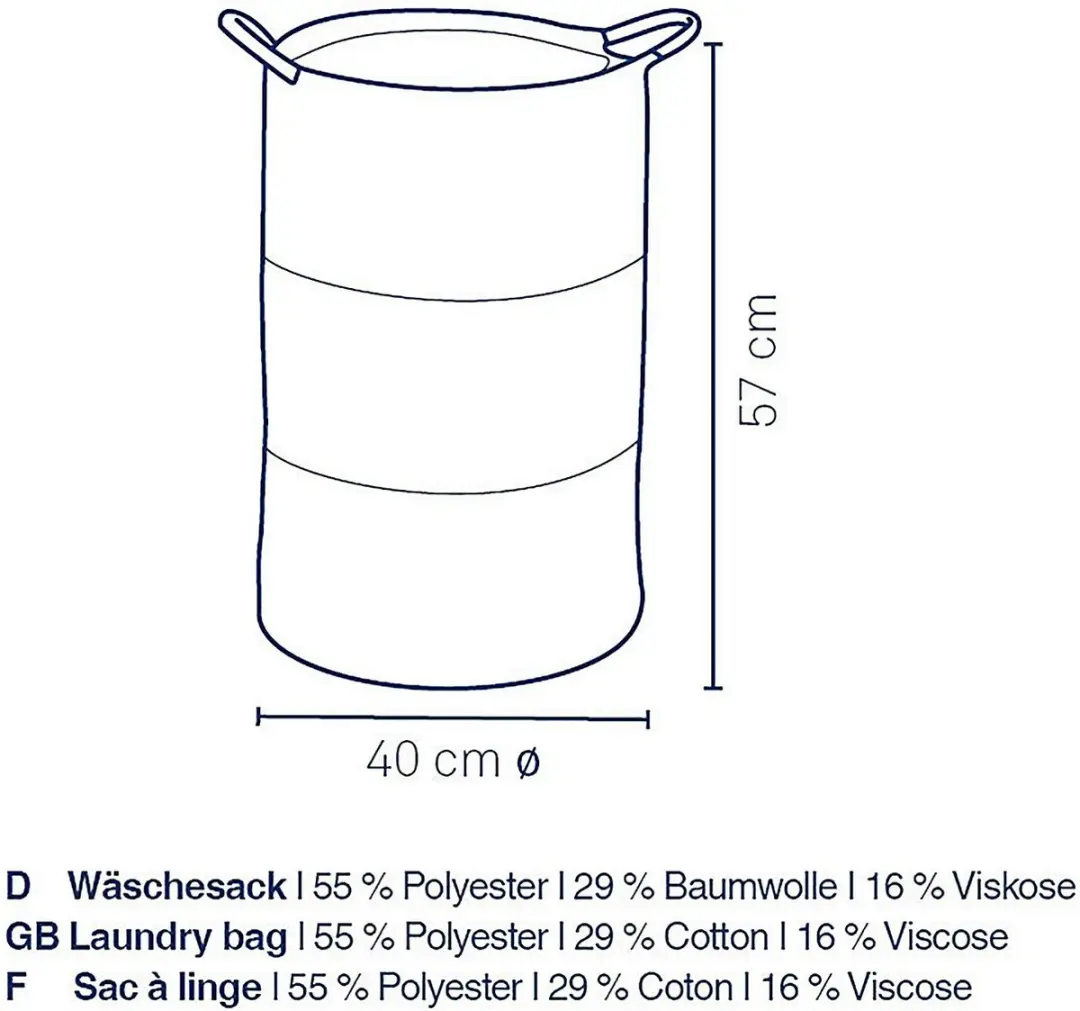 Kela Hedda Wasmand 71L - Ø40cm Wit/Zwart - afbeelding 6 van 6