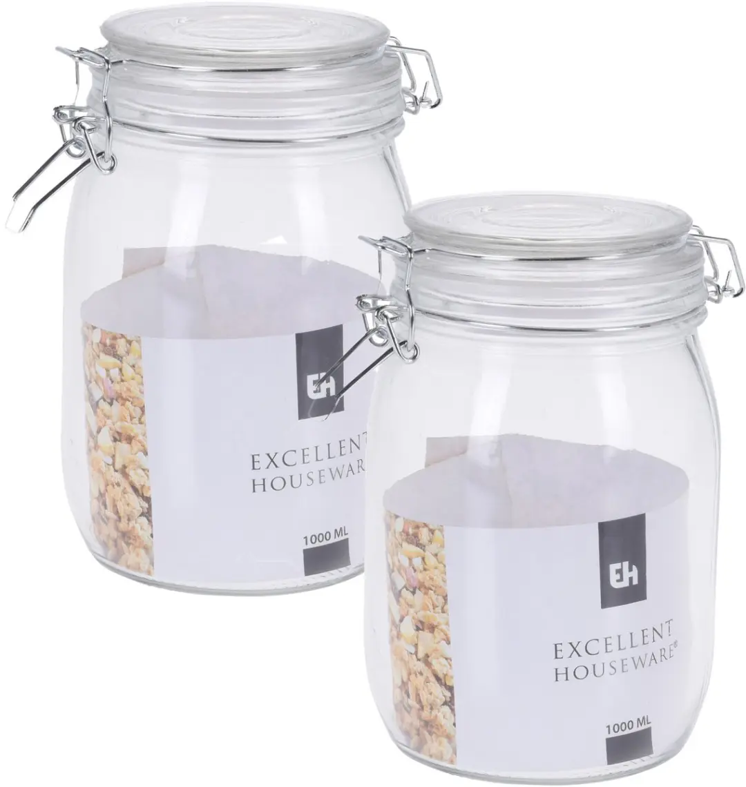 Excellent Houseware Weckpotten Glas 1L