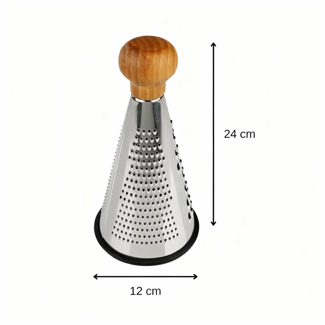 Fackelmann Nature Groente- en Kaasschaaf 24,5cm - Conisch - Grijs