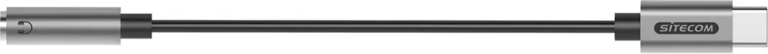 Sitecom AD-1019 USB-C naar Jack Adapter - Zilver/Zwart