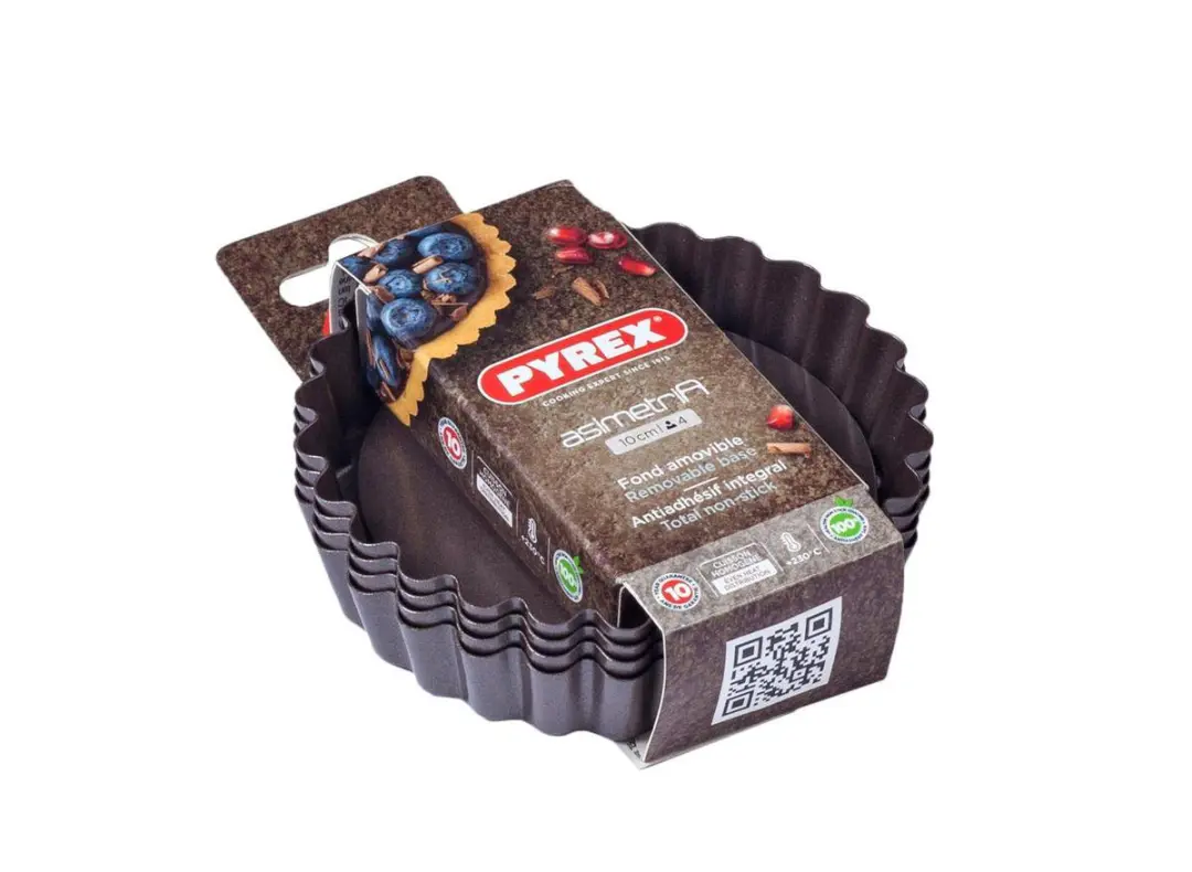 PYREX Taartvormpjes 10cm - Set van 4