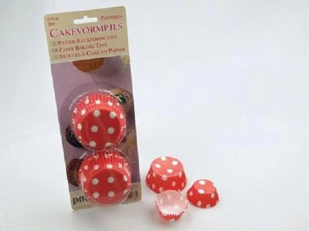 Patisse Cupcakevormen 3cm Rood/Wit - 200 Stuks