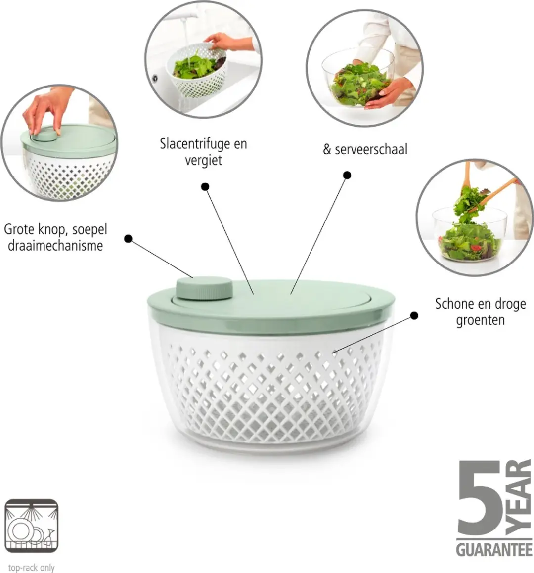 Brabantia Tasty+ Sla Centrifuge 145407 - Jade Green
