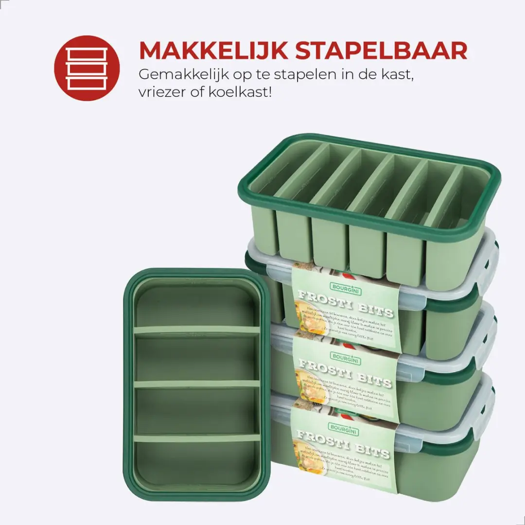 Bourgini Frosti Bits Siliconen Meal Prep Bakjes - 5 Stuks Mix