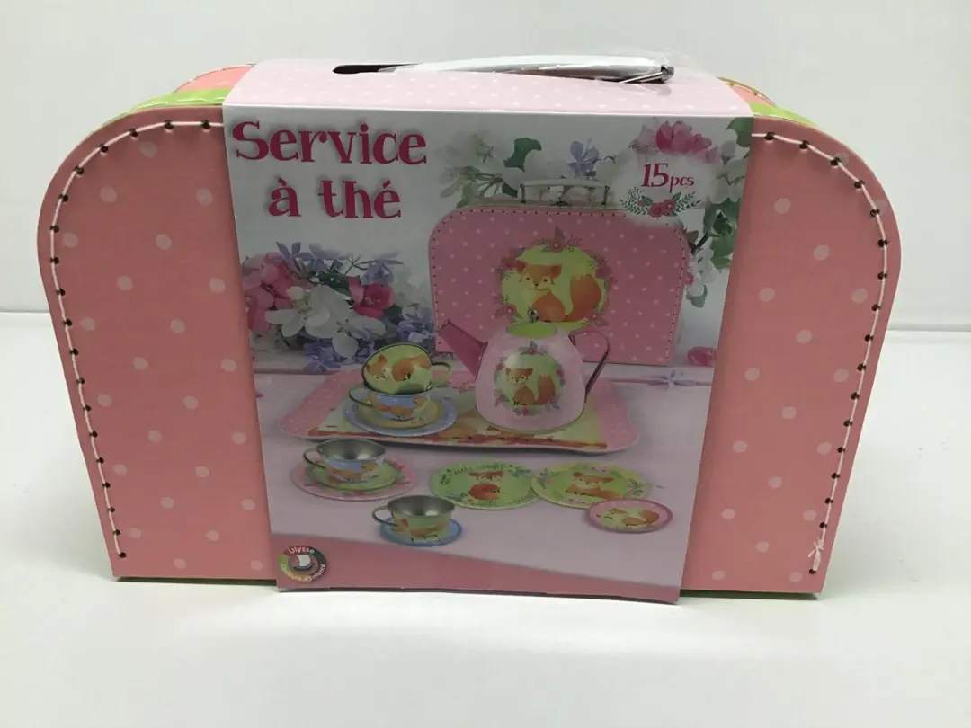 Simply for Kids Tinnen Theeservice Vos - 15-delig