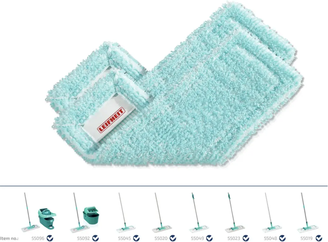 Leifheit Profi XL Vloerwisserovertrek 42cm - Turquoise - 2 Stuks