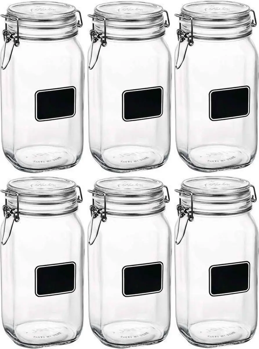 Bormioli Rocco Weckpotten 1,5L - 6 Stuks - Transparant