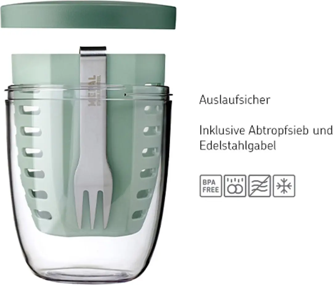 Mepal Ellipse Fruit & Veggie Pot 600ml - Nordic sage