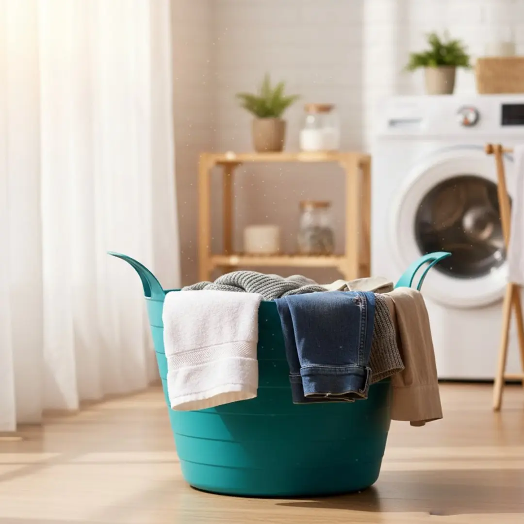 Excellent Houseware Flexibele Wasmand 30L - Petrol Blauw