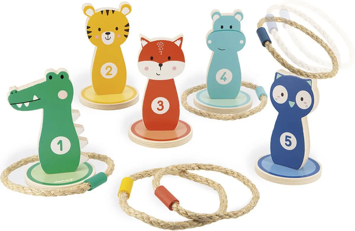 Janod Verjaardagsspel Ringen Gooien Dieren - Multikleur - afbeelding 6 van 6