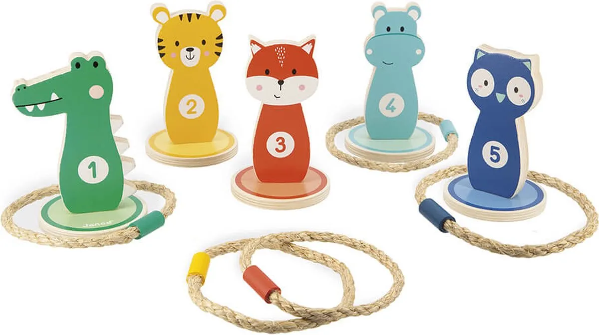 Janod Verjaardagsspel Ringen Gooien Dieren - Multikleur