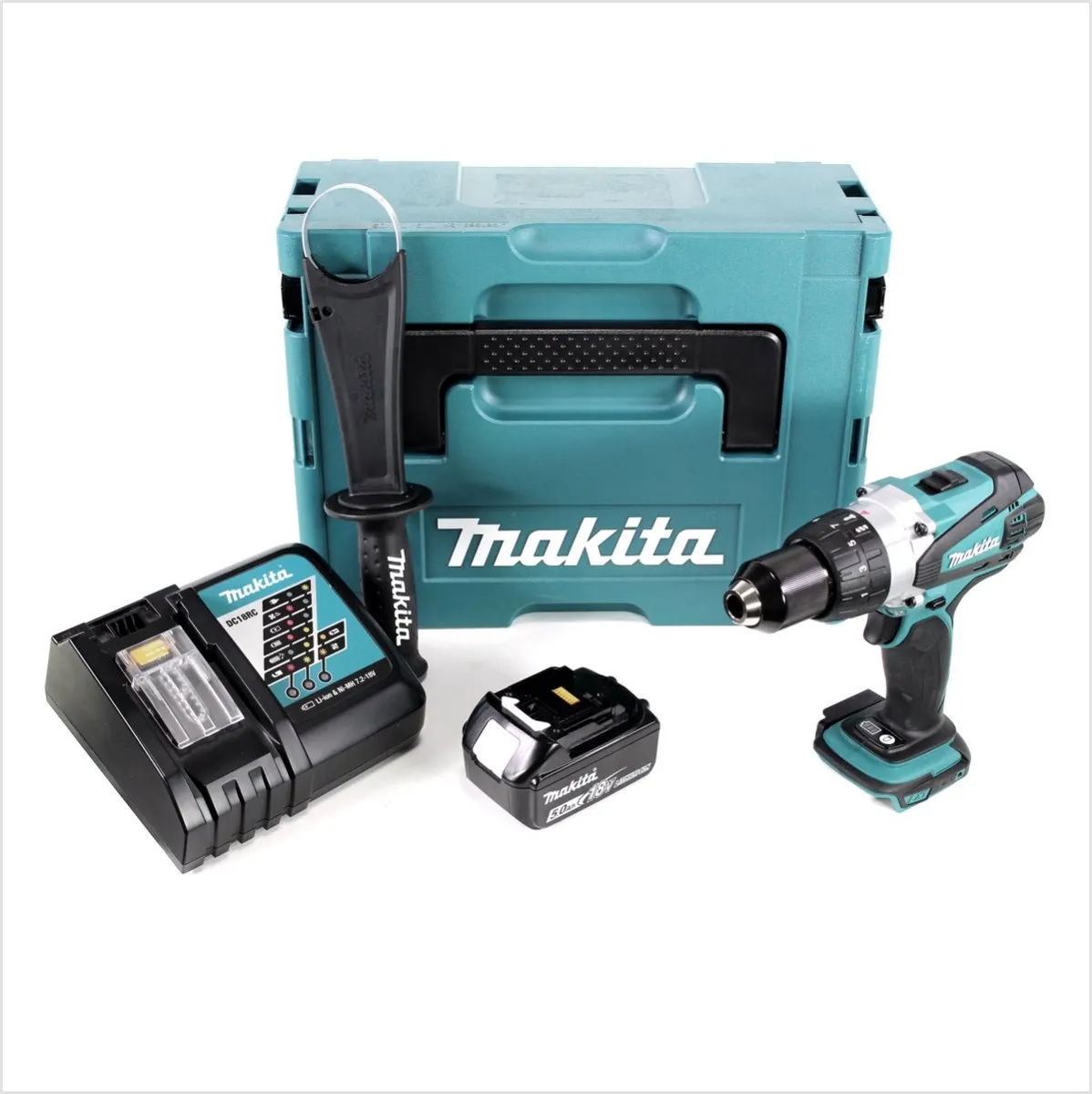 Makita DDF458RT1J 18V Accuboormachine - 91Nm - 21 standen - Makpac - afbeelding 2 van 5