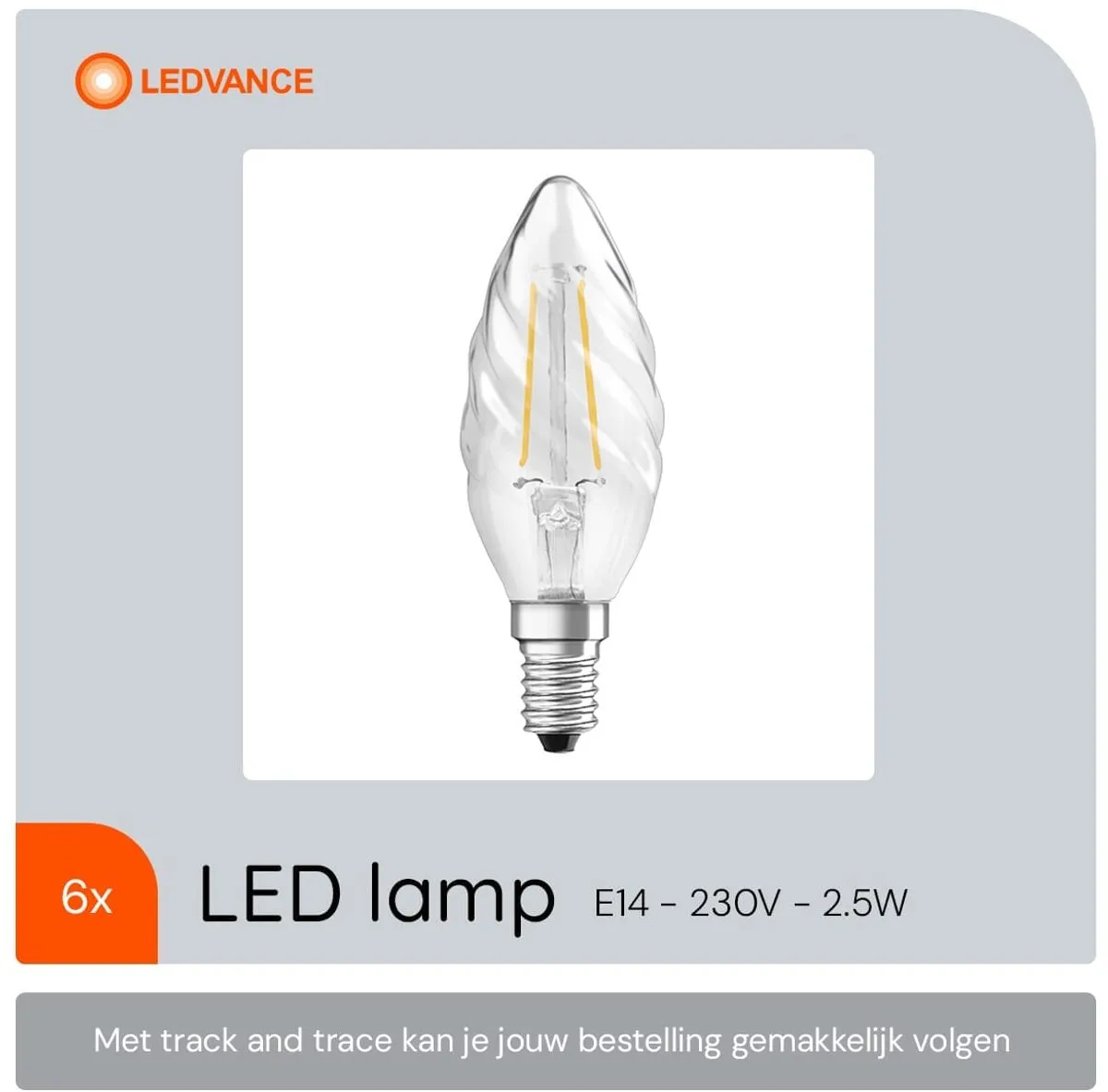 LEDVANCE LED Classic BW35 Kaarslamp E14 2.5W - 6 Stuks