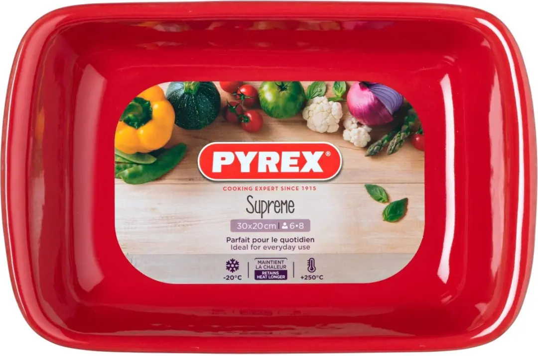 PYREX Supreme Ovenschaal Rechthoek 3,2L - Rood - afbeelding 6 van 6