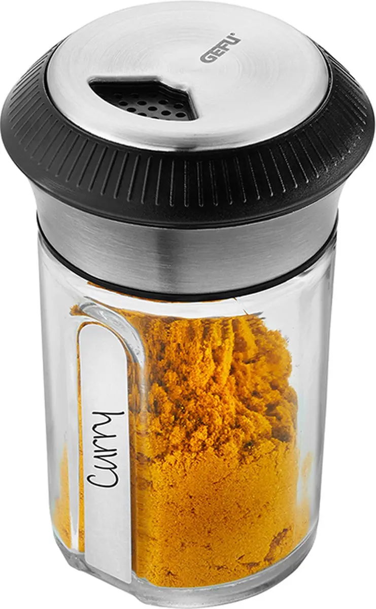 GEFU X-PLOSION Kruidenpotje 34622 - Glas 10cm - Zilver