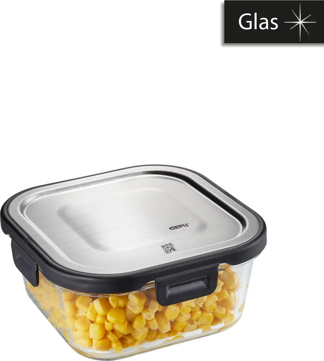 GEFU Vershoudbox Milo Glas - 800ml - Zilver