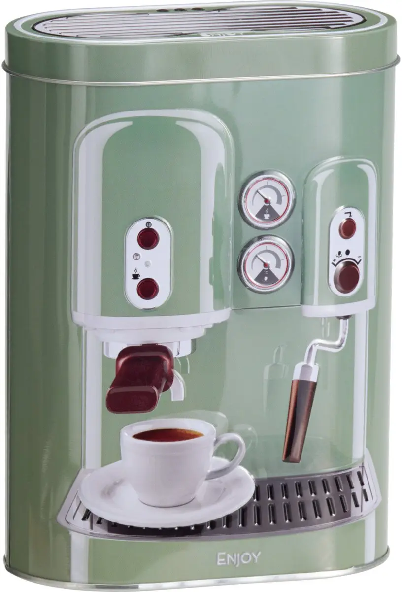 Excellent Houseware Retro Koffie Bewaarblik Groen - 0,5L