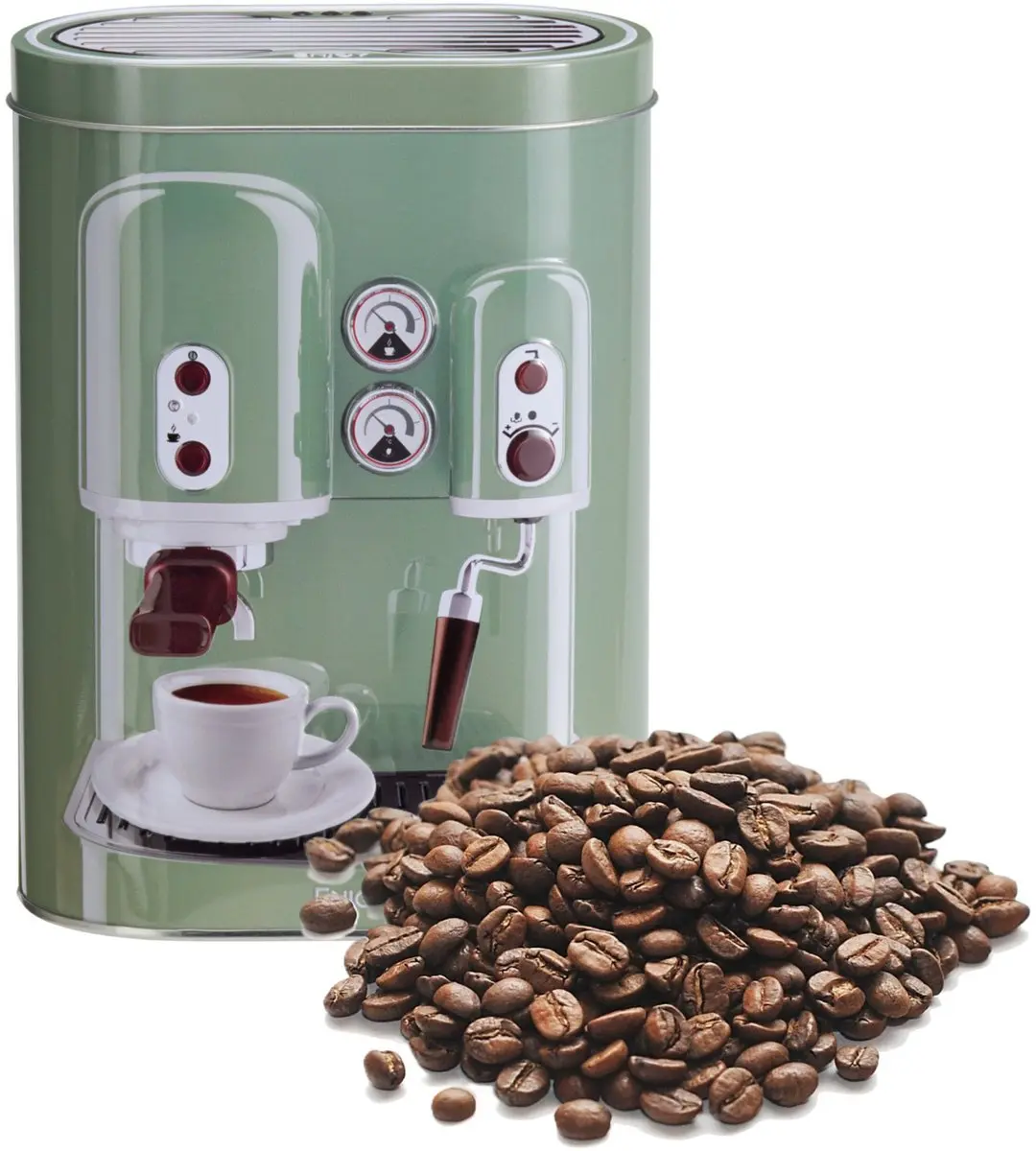 Excellent Houseware Retro Koffie Bewaarblik Groen - 0,5L