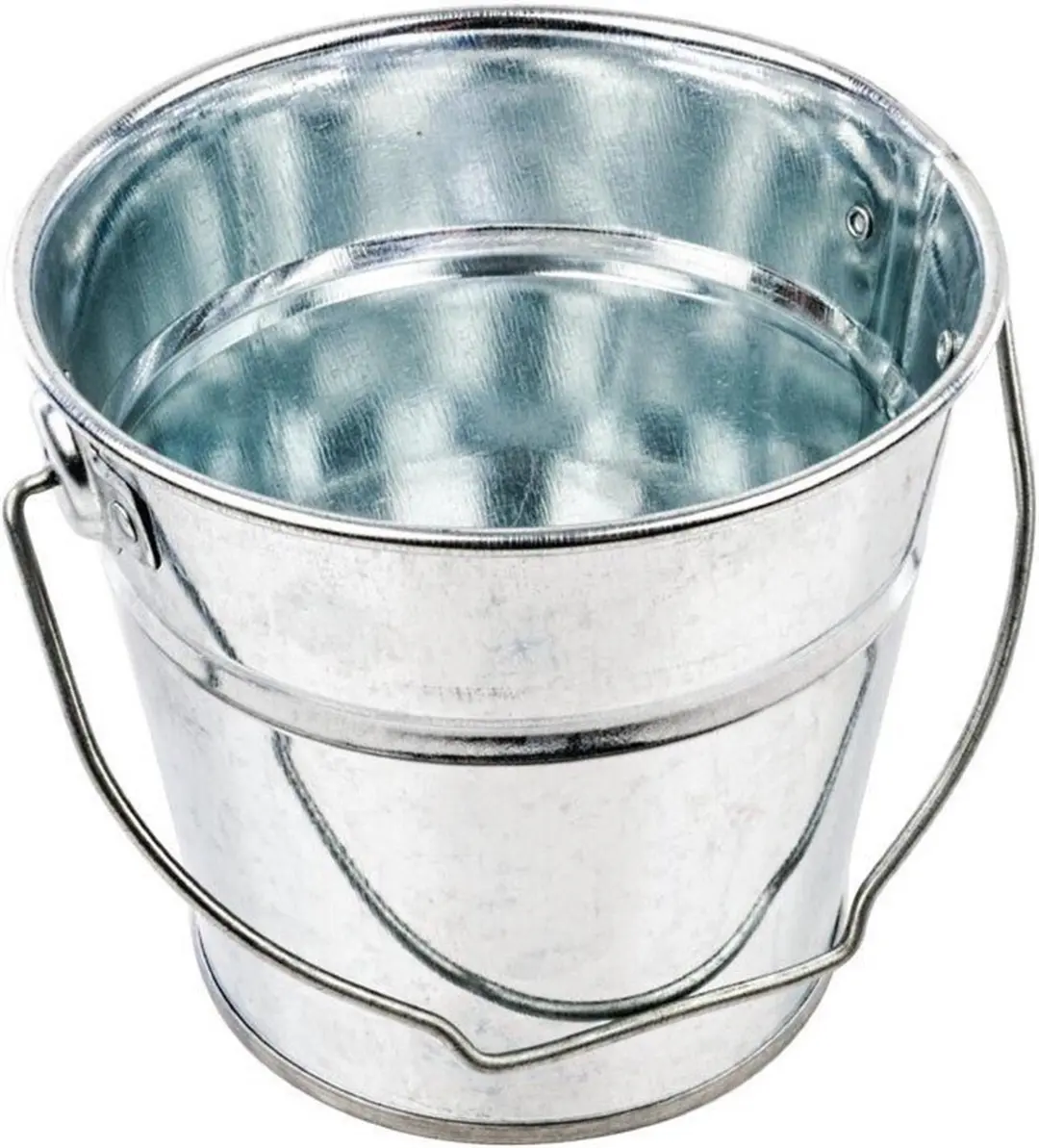 Olympia GF246 Ronde Gegalvaniseerde Emmer - 8cm - Zwart