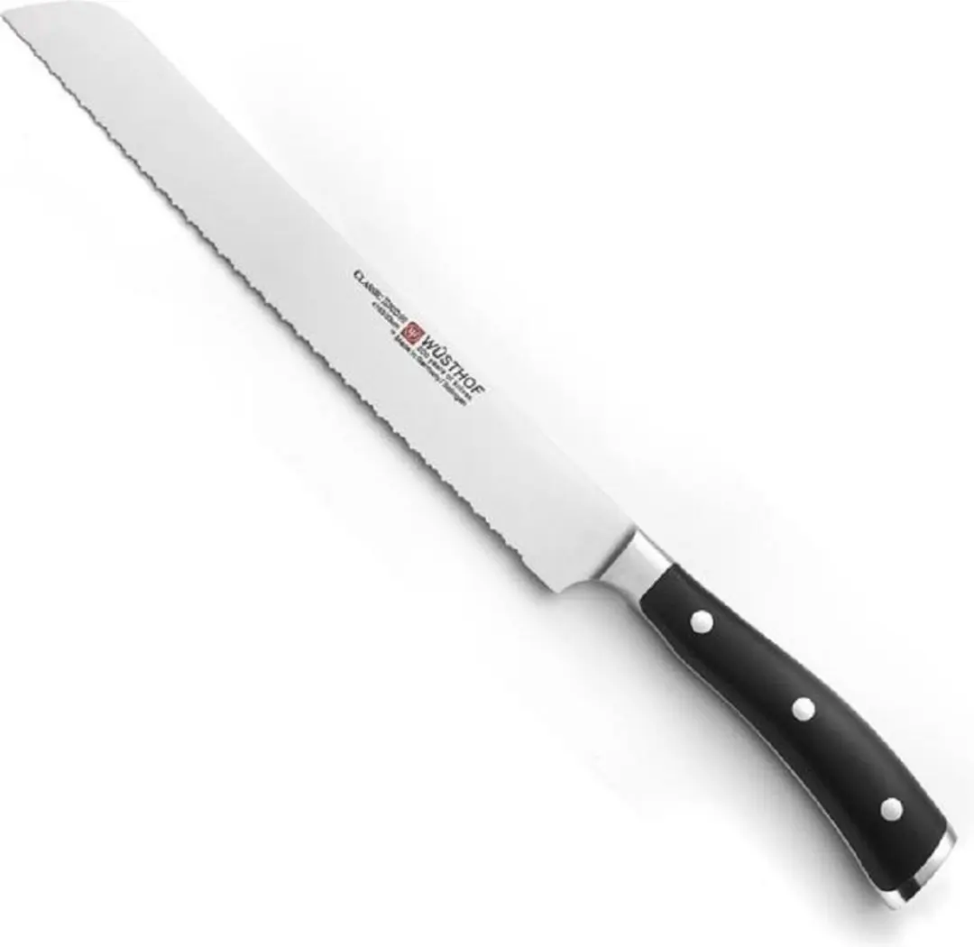 Wusthof Classic Ikon Broodmes 23cm - Dubbele Kartel - Zwart