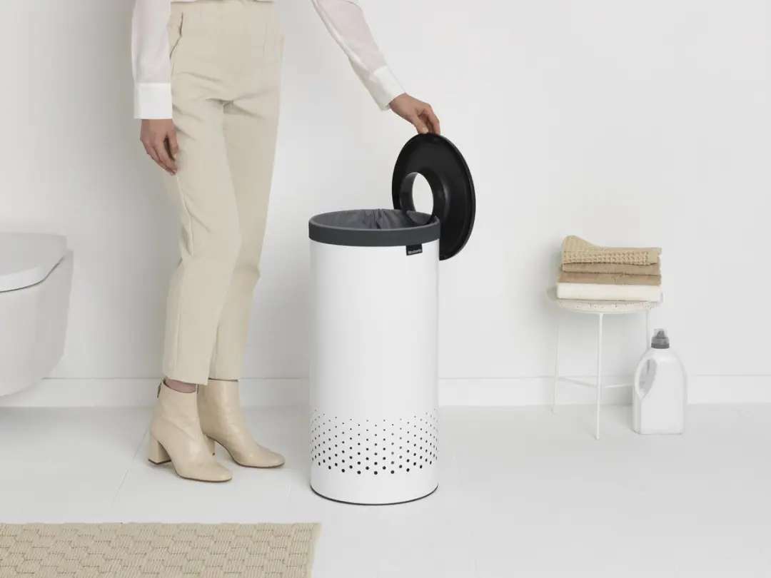 Brabantia Wasmand 35L - met deksel - Wit