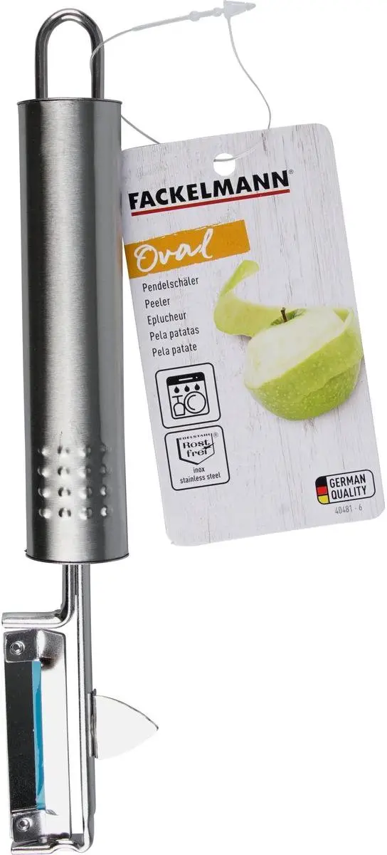 Fackelmann RVS Groenteschiller 19cm - Ovaal - 1 Messen