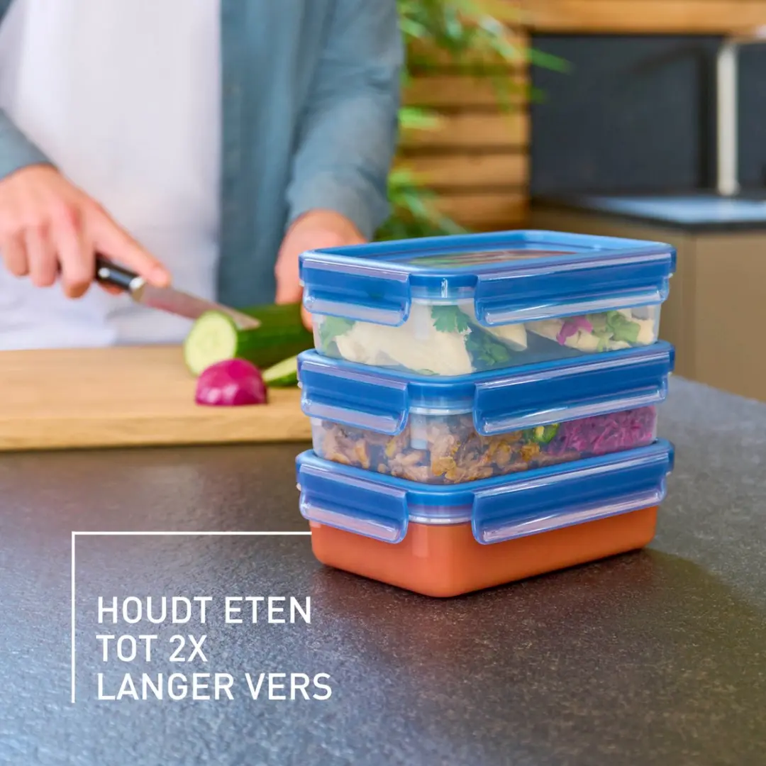 Tefal MasterSeal Vershouddozenset 3-delig 0.8L - Blauw
