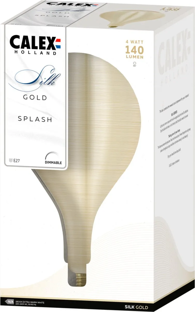 Calex Silk Series PS160 LED Lamp - Goud - 4W - 1800K - Dimbaar