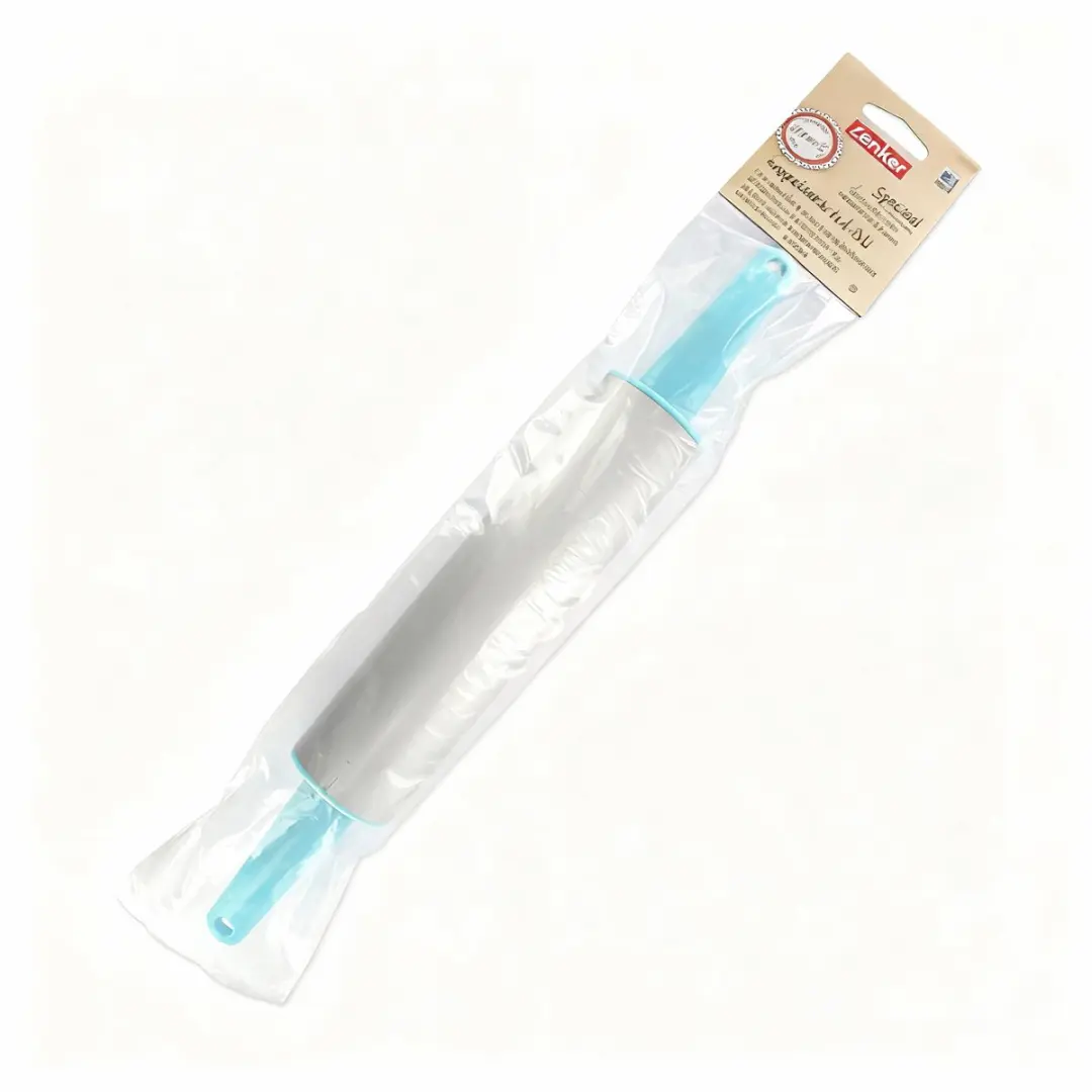 Zenker Antiaanbak Deegroller 36cm - Grijs/Blauw/Roz/Geel