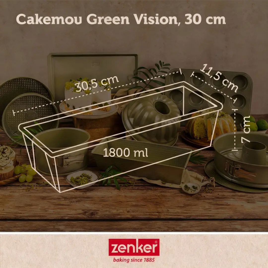Zenker Bakkersset Groente - Cakevorm 30cm + 2 kommen + spatel