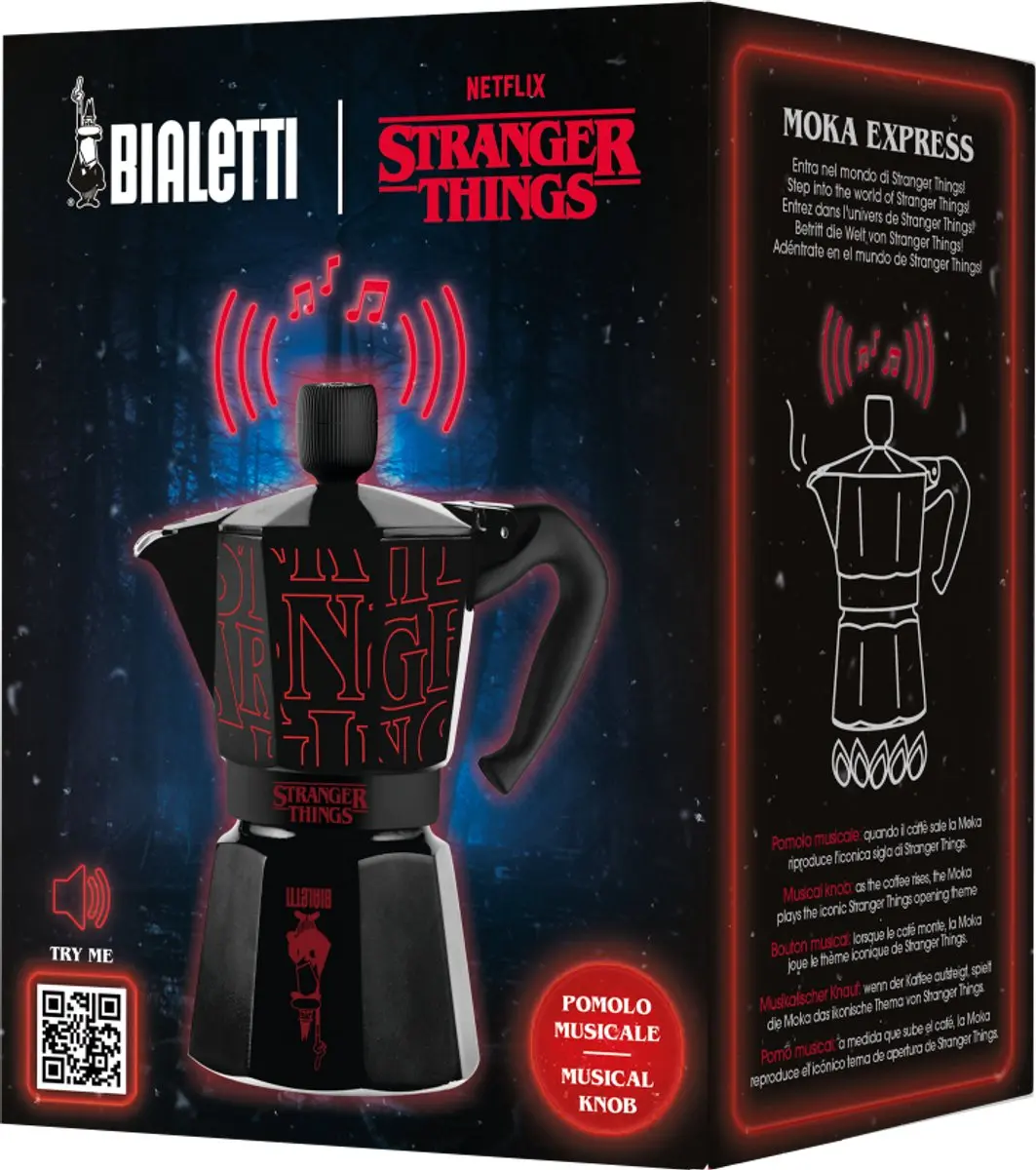 Bialetti Stranger Things Moka Express 6 Koppen - Zwart