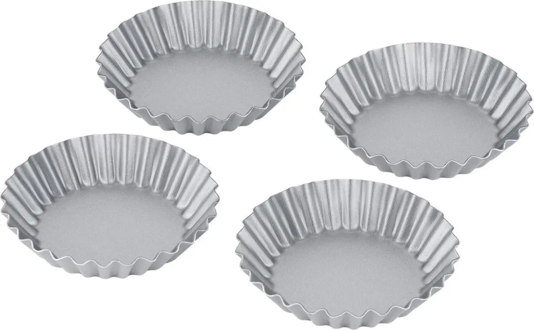 Berndes Mini Taartvormen Set 4x11cm - Grijs