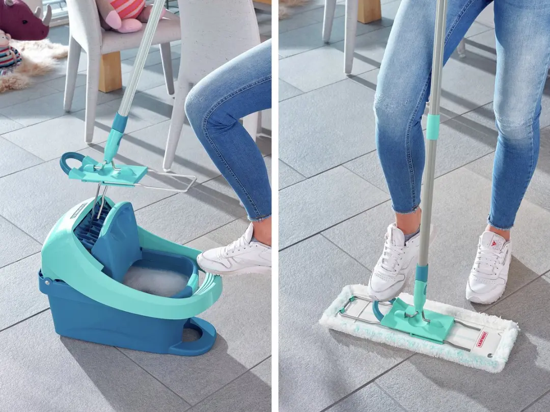 Leifheit Profi Vloerwisser XL Micro Duo 42cm - Grijs/Turquoise - afbeelding 6 van 6
