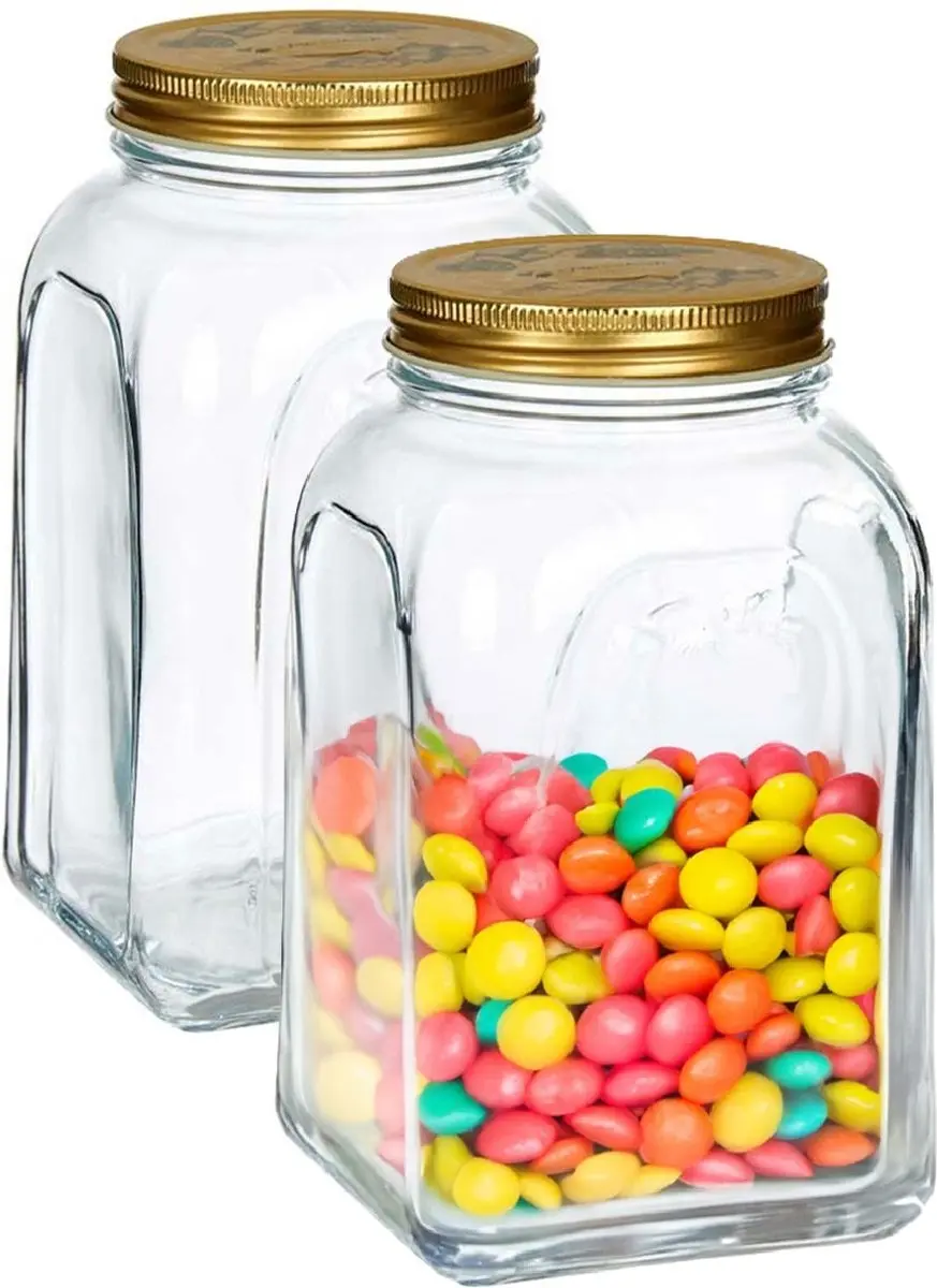 Pasabahce Square Voorraadpot 1,5L - 2 Stuks