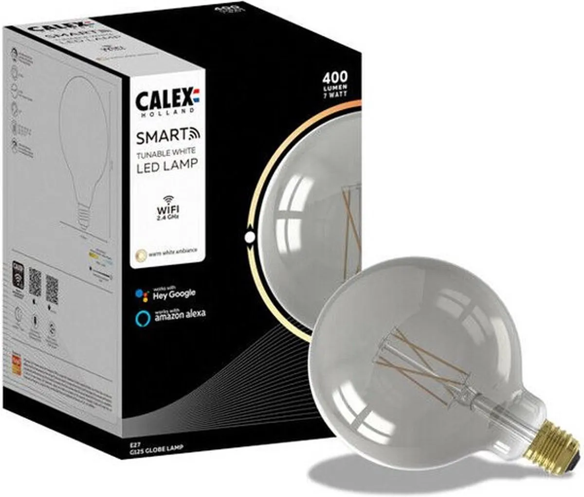 Calex Smart LED Globe E27 7W - Rookglas - 1800K - afbeelding 6 van 6