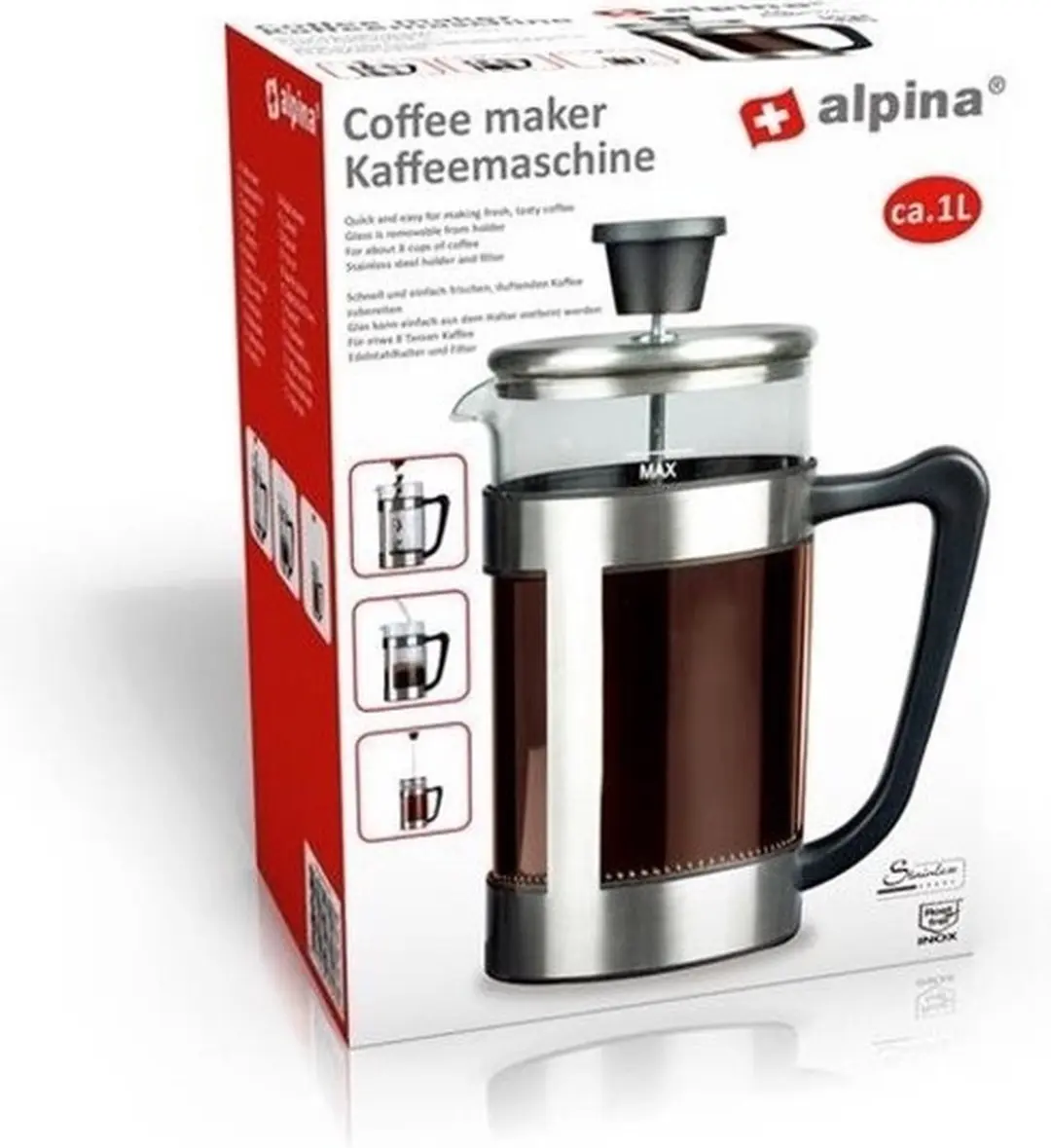 Alpina Cafetière 1L - RVS filter