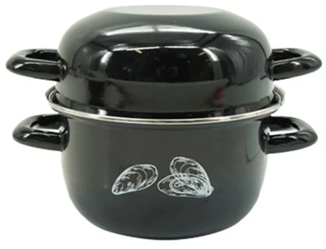 Fackelmann Mosselpot 20,5cm - 2 Stuks - Zwart