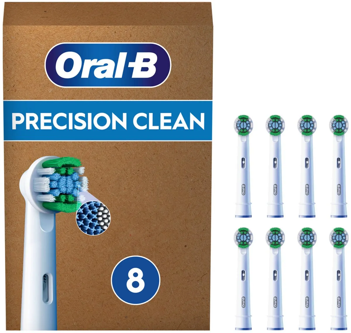 Oral-B Pro Precision Clean Opzetborstels 8 Stuks - Wit