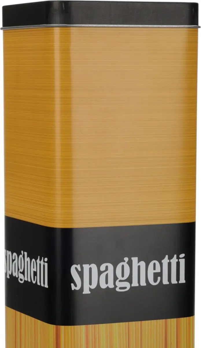 Excellent Houseware Voorraadbus Pasta/Spaghetti 2.6L - 8.5x8.5x30cm - Zwart