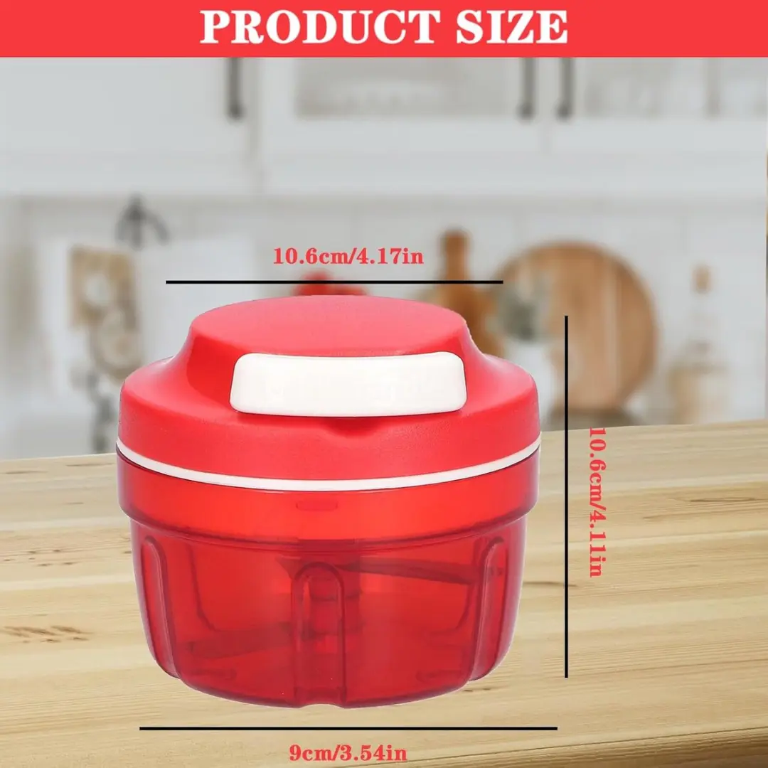 ECTEATOY Hakmolen met Trekkoord - 3 Messen - Rood