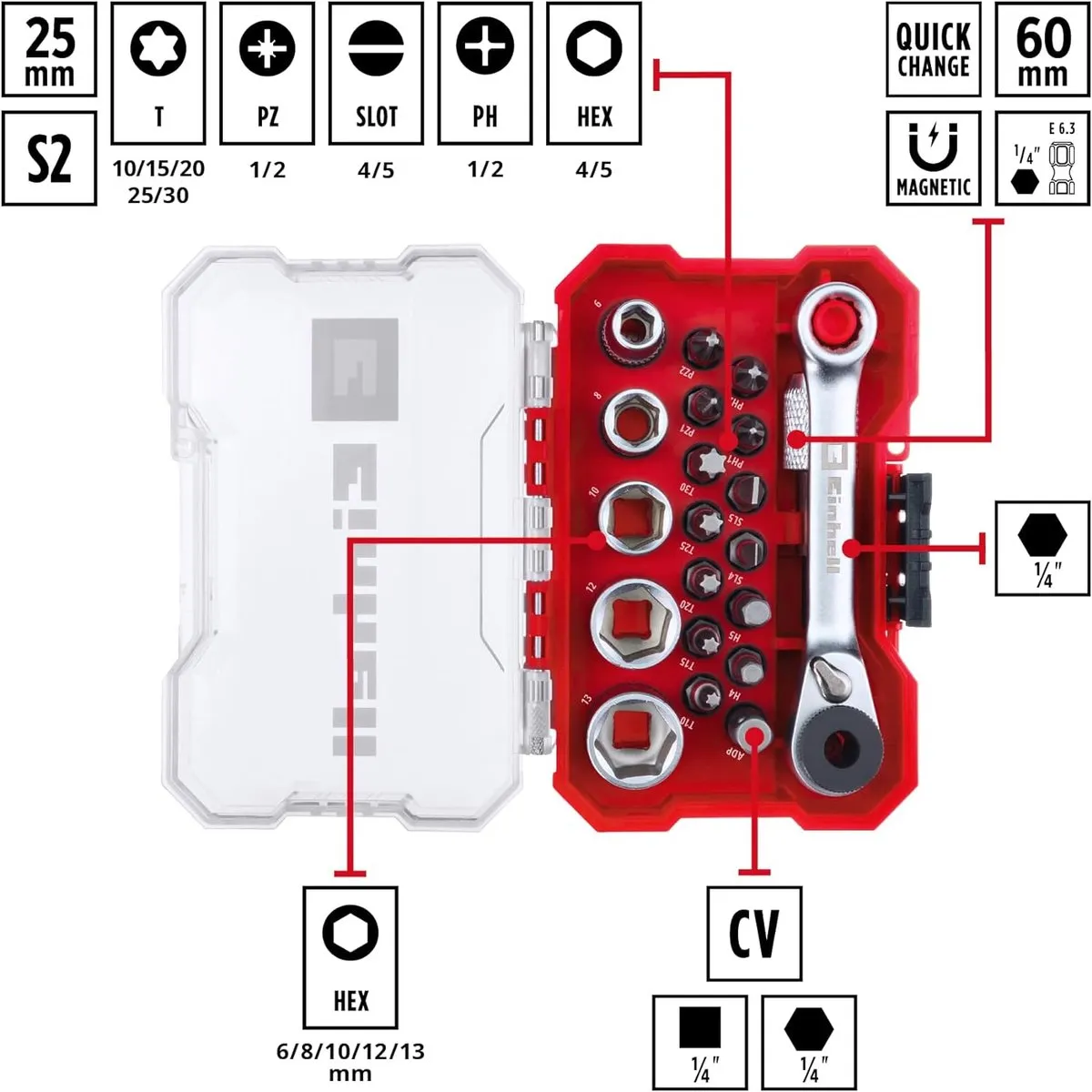 Einhell Bitset 21-delig XS-CASE