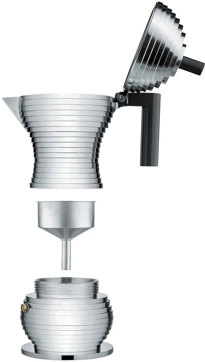 Alessi Pulcina MDL02/6RFM Inductie Koffiemaker 6 Koppen - Gepolijst aluminium