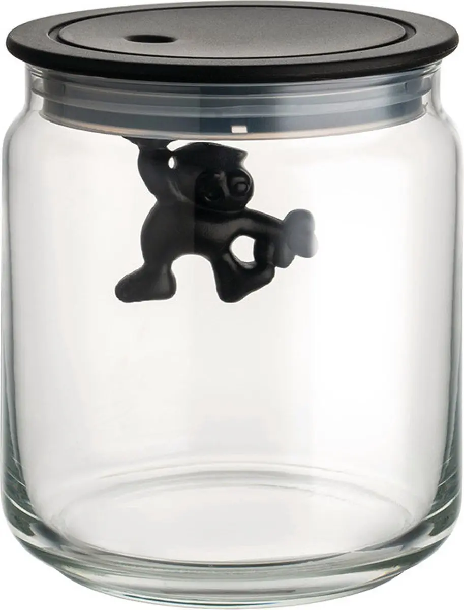 Alessi Gianni Glazen Pot 12cm - Zwart