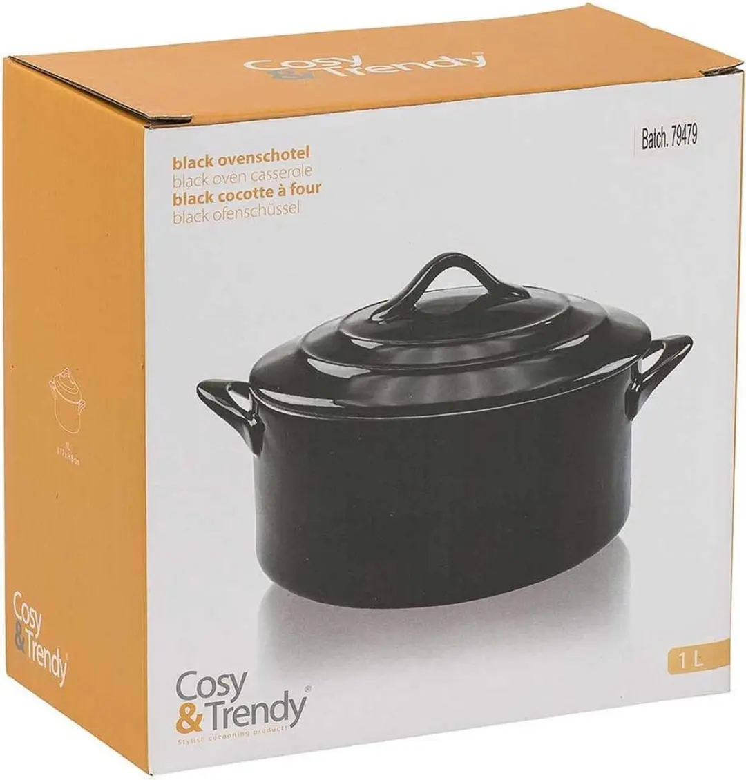 Cosy&Trendy Ovenschotel Zwart 1L - Ø17cm