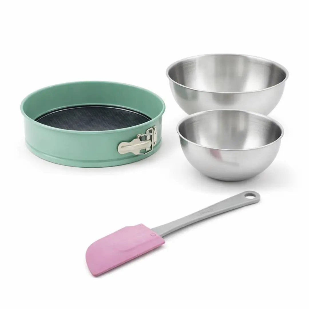 Zenker Springvorm 25cm + RVS Mengkommen - Groen/Zwart