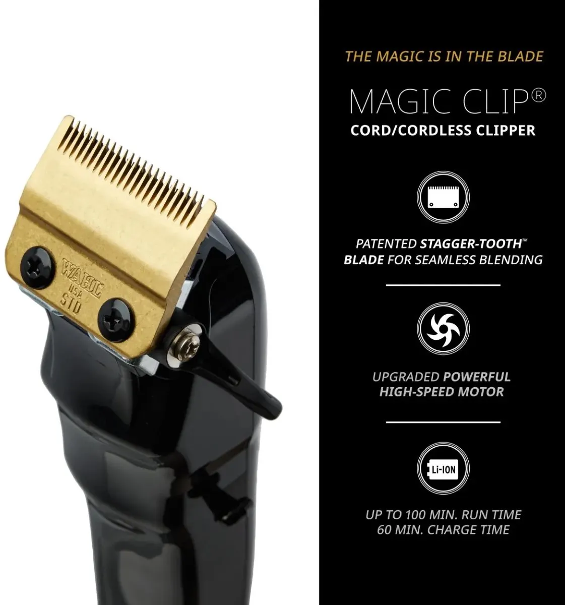 Wahl Black Magic Clip Cordless Tondeuse - Zwart