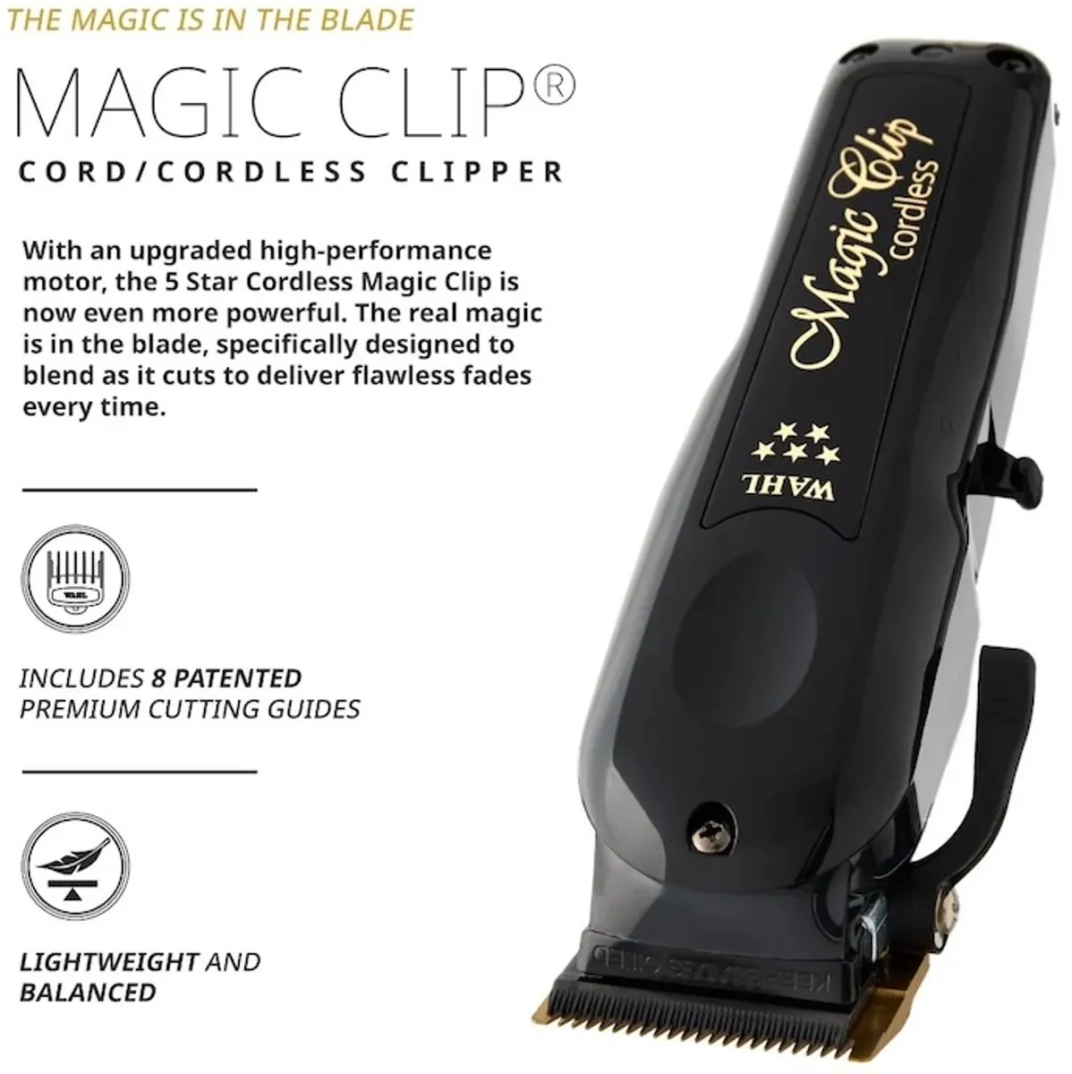 Wahl Black Magic Clip Cordless Tondeuse - Zwart - afbeelding 6 van 6